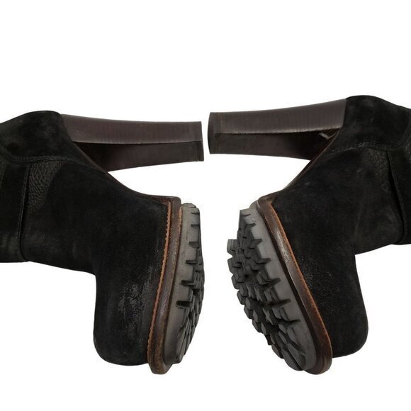 Belstaff Womens Pebbled Leather Suede Black Boots Size 36 / US 6‎ Pre-Owned - Picture 9 of 15